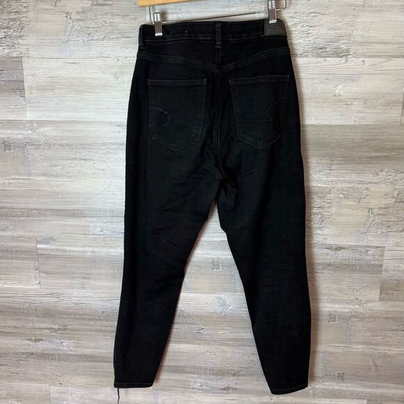 American Eagle Outfitters High Rise Black Button Fly Skinny Jeans - Picture 3 of 7